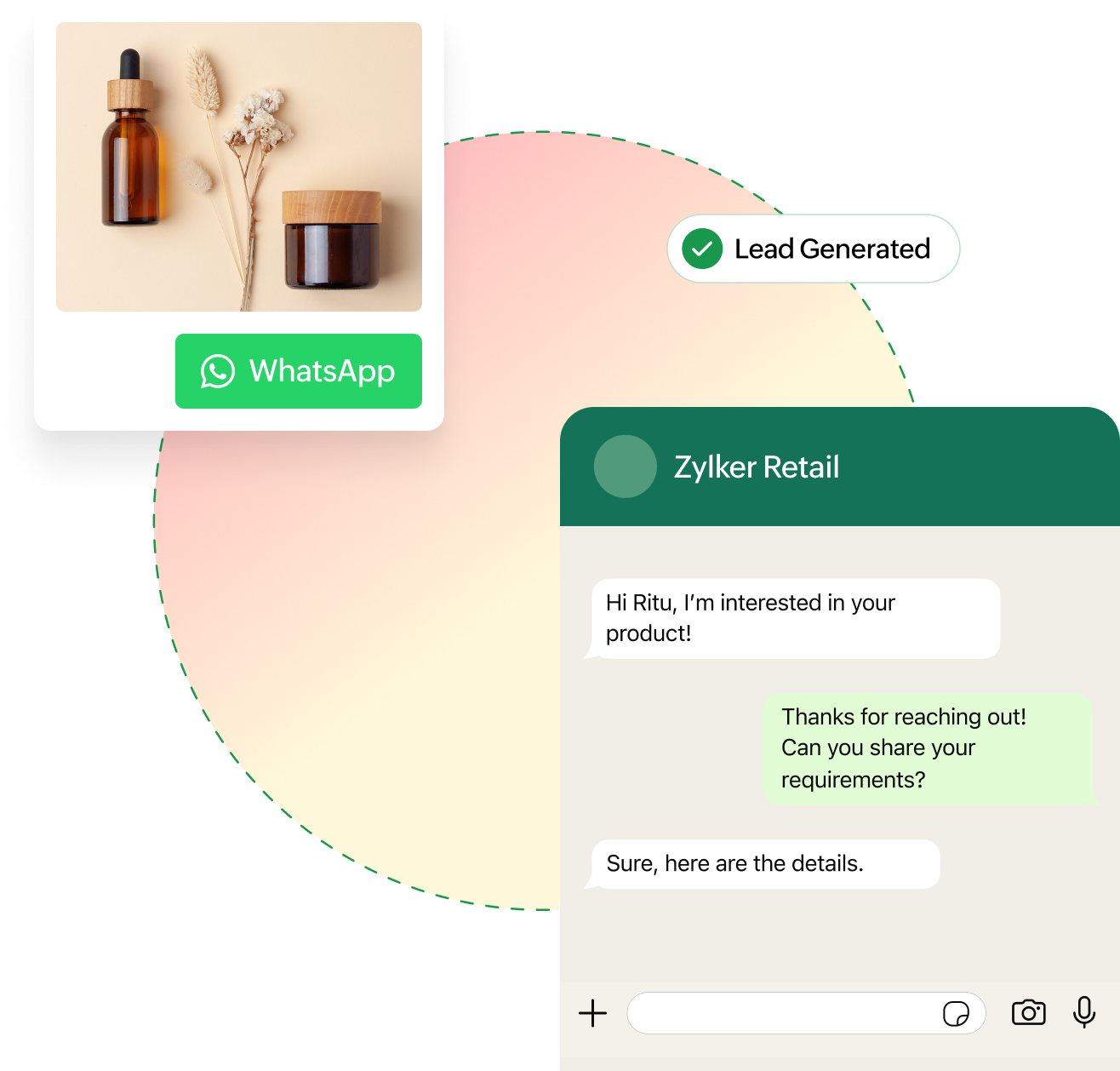 WhatsApp Ads lead capture and sync interface