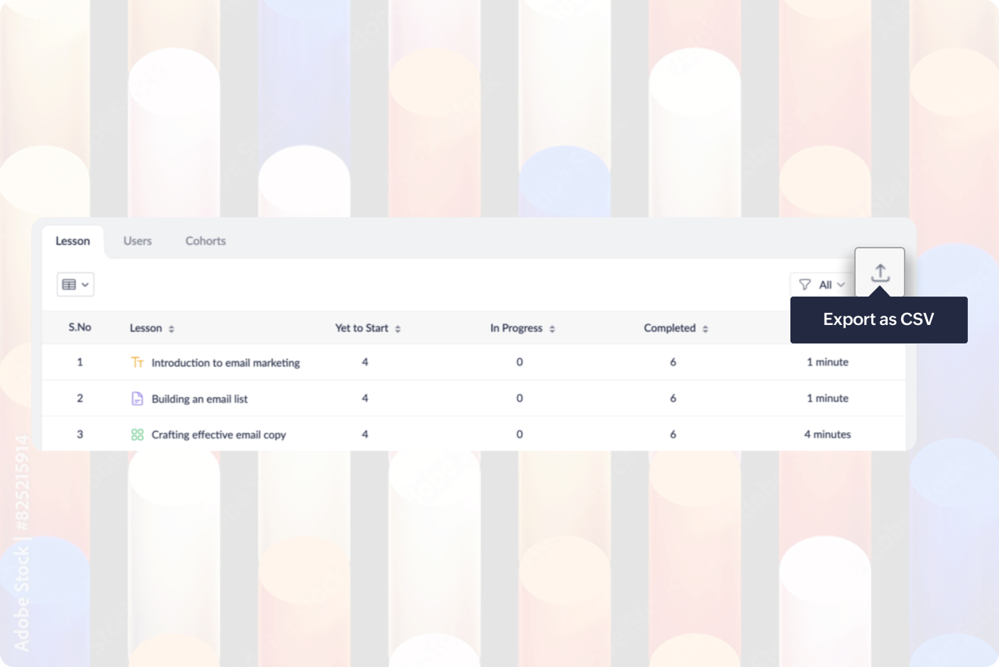 Export reports as CSV in Zoho Learn