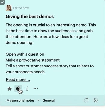 Note color Note color