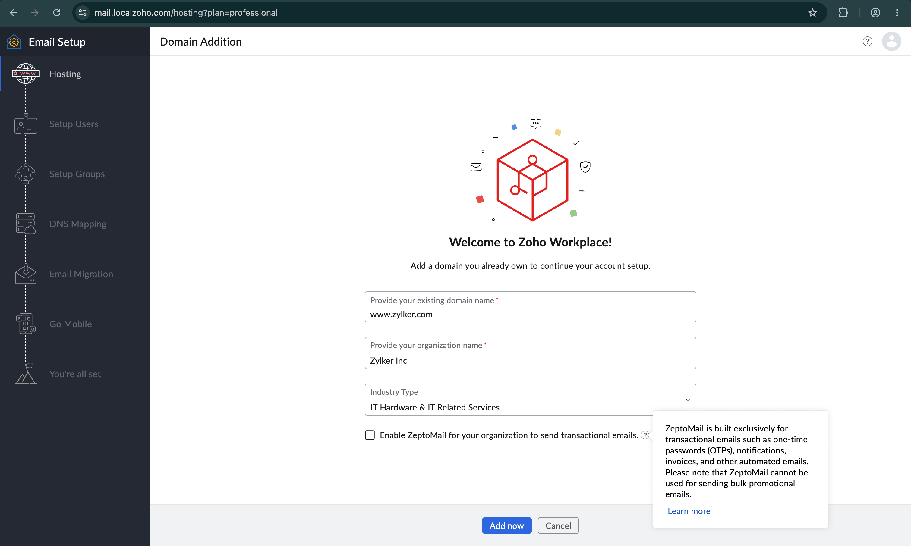 enable zeptomail for your organization enable zeptomail for your organization