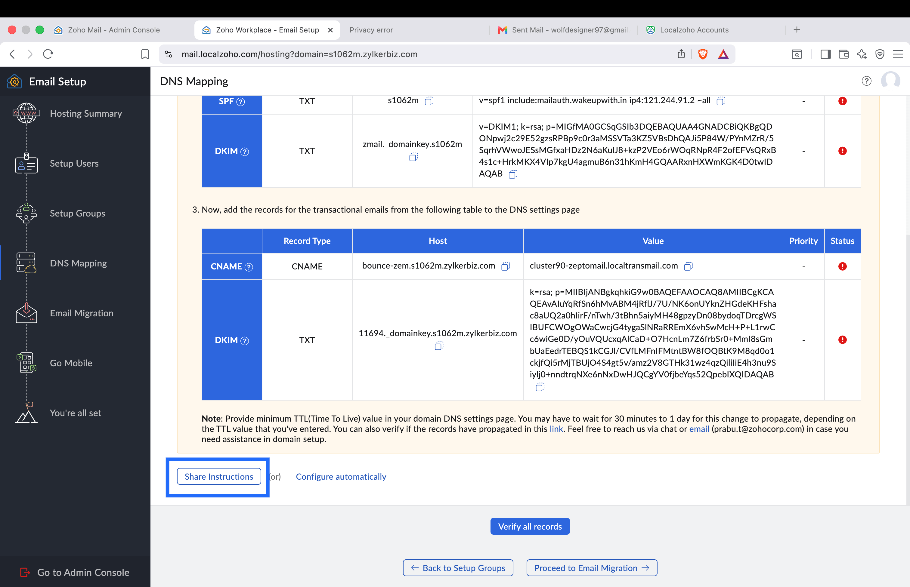 DNS Mapping TXT record DNS Mapping TXT record
