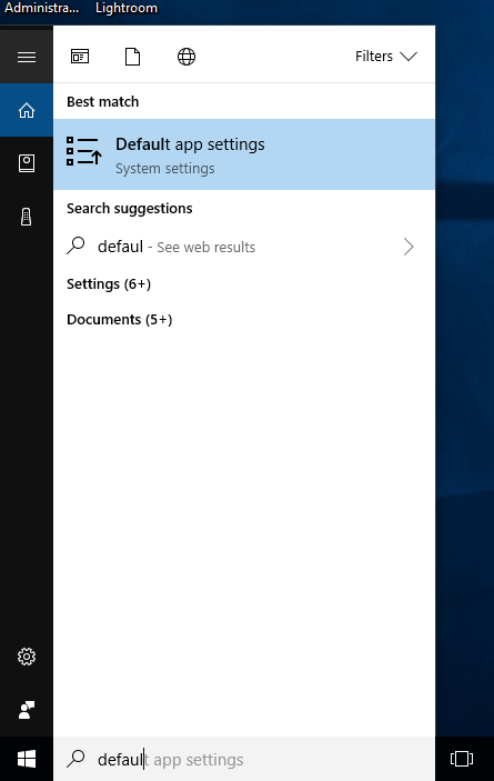 default app settings