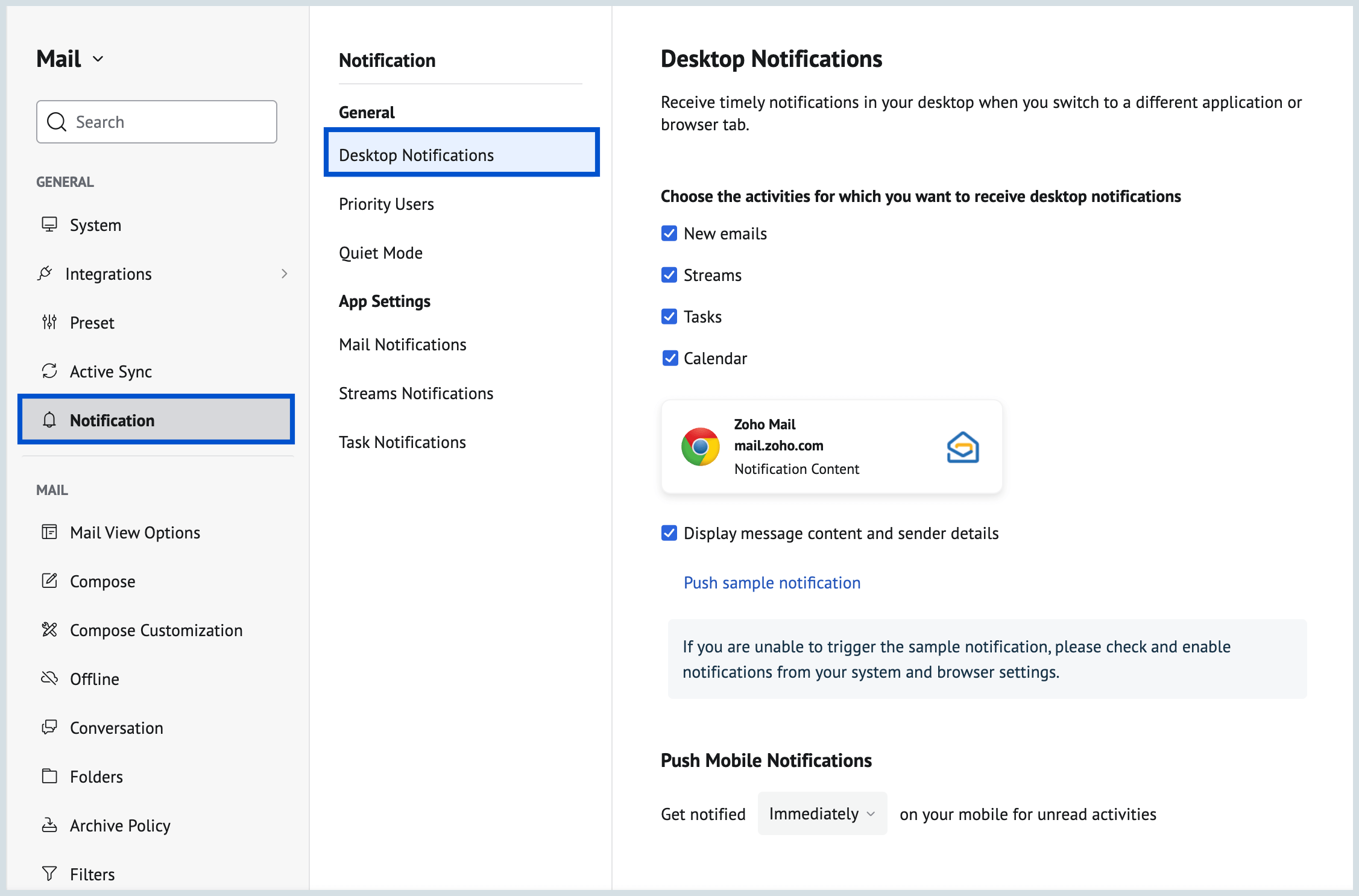 Desktop Notifications Desktop Notifications