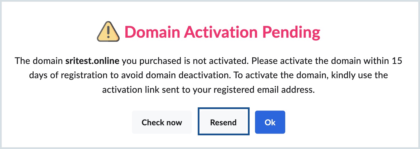 Zoho Domain Activation domain activation