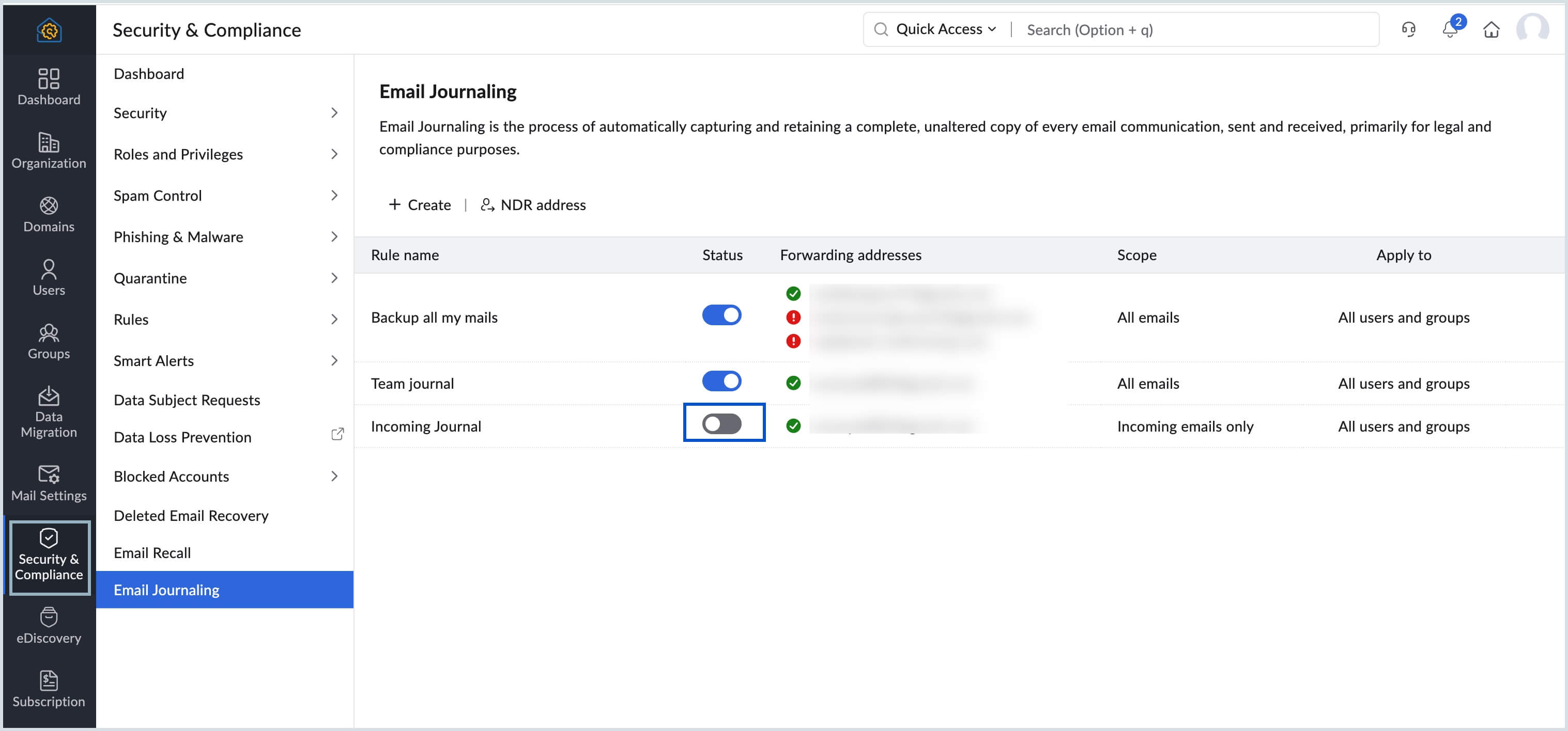 Enable Journal Enable Journal
