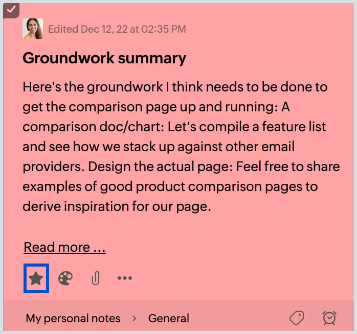 Favorite note Favorite note