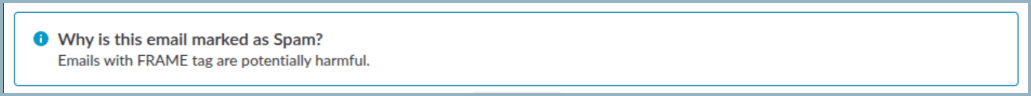 Emails with FRAME tag Emails with FRAME tag