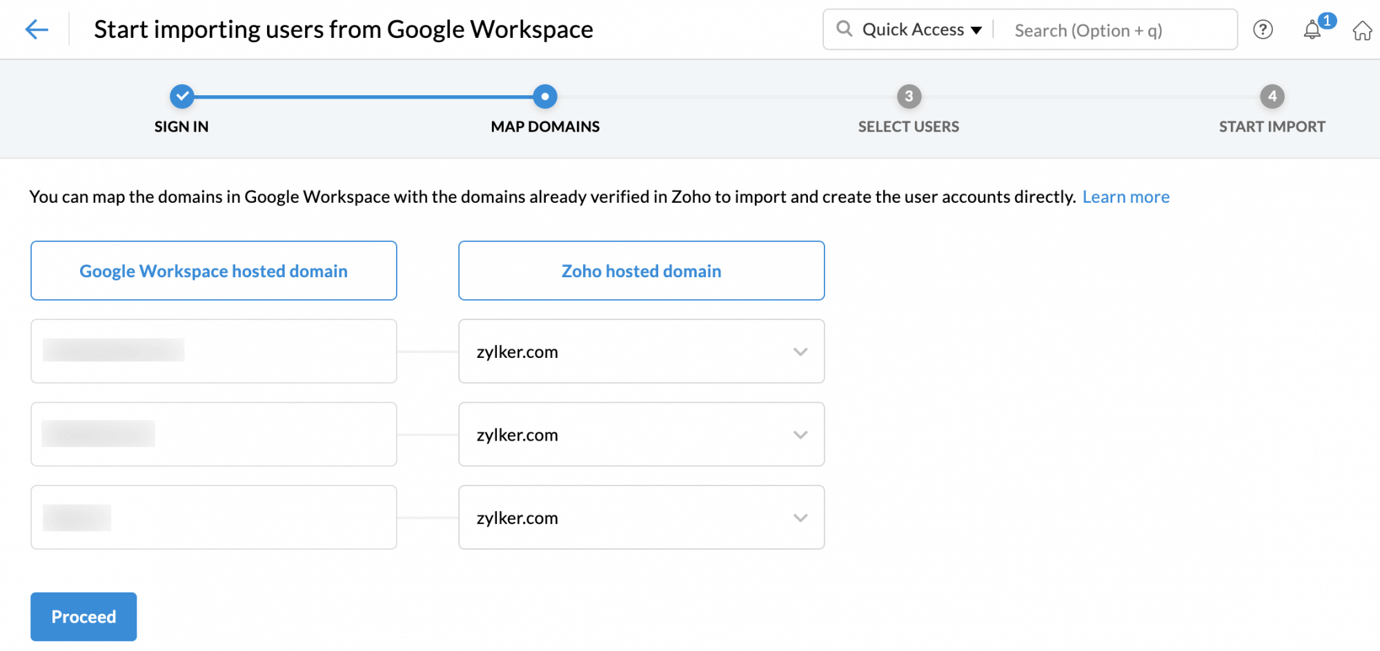Domain mapping
