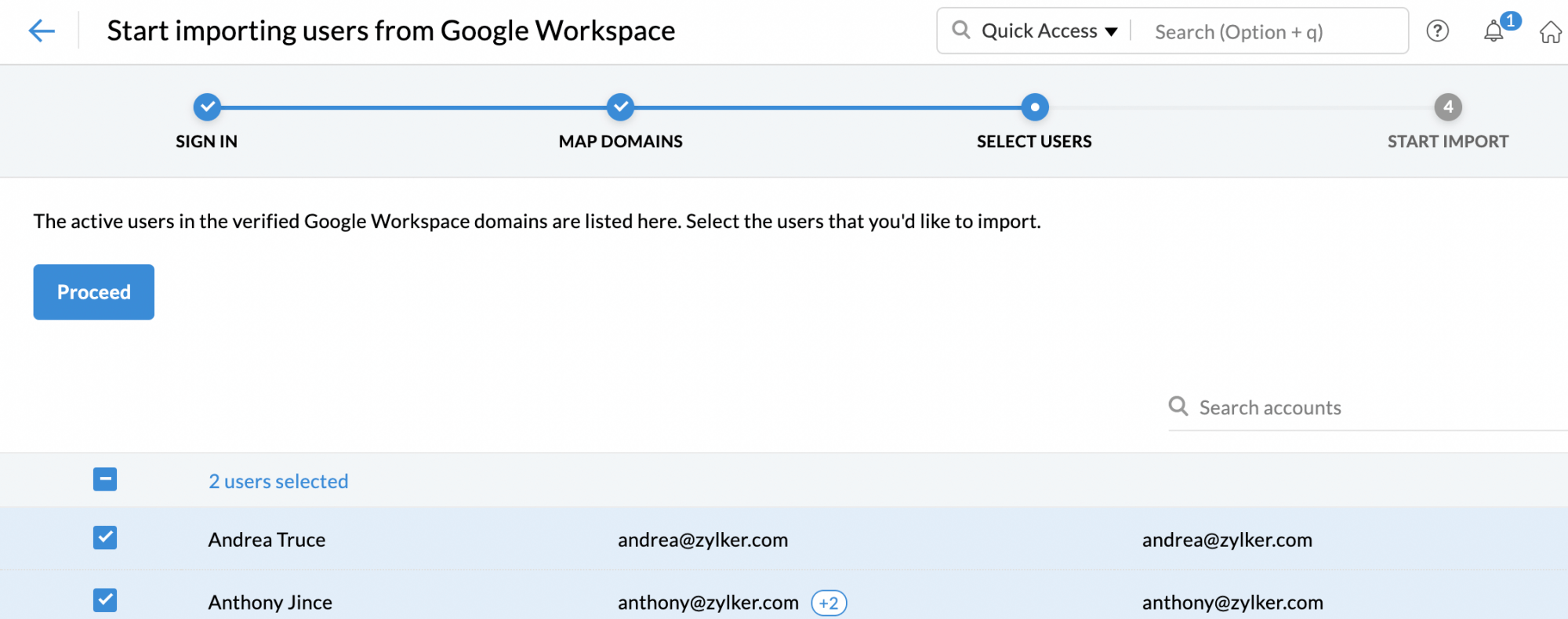select users