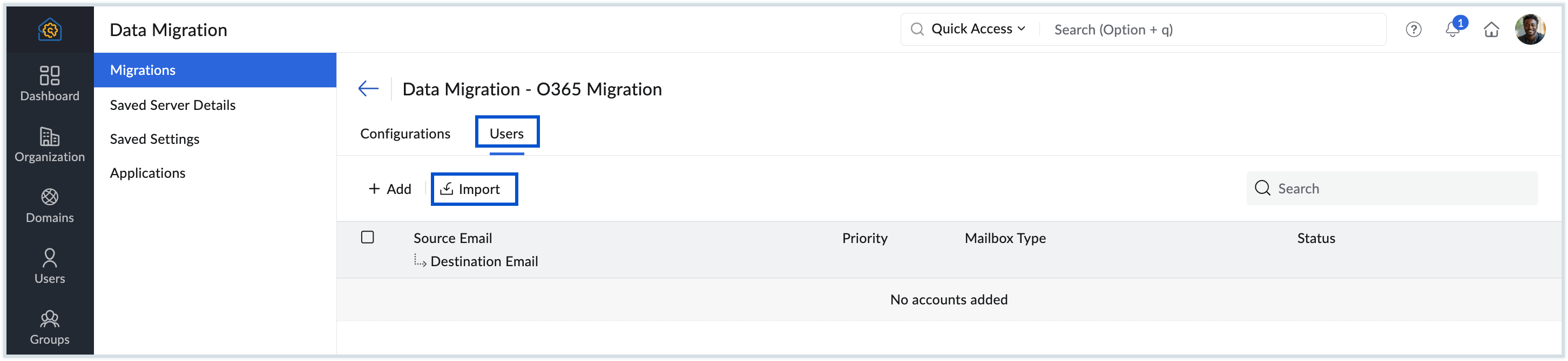 Import users
