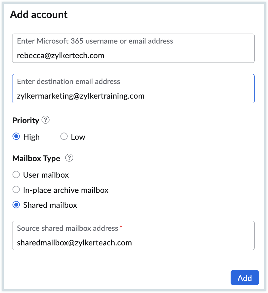 Migrate shared mailbox