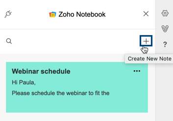 Adding note from email in Zoho Mail