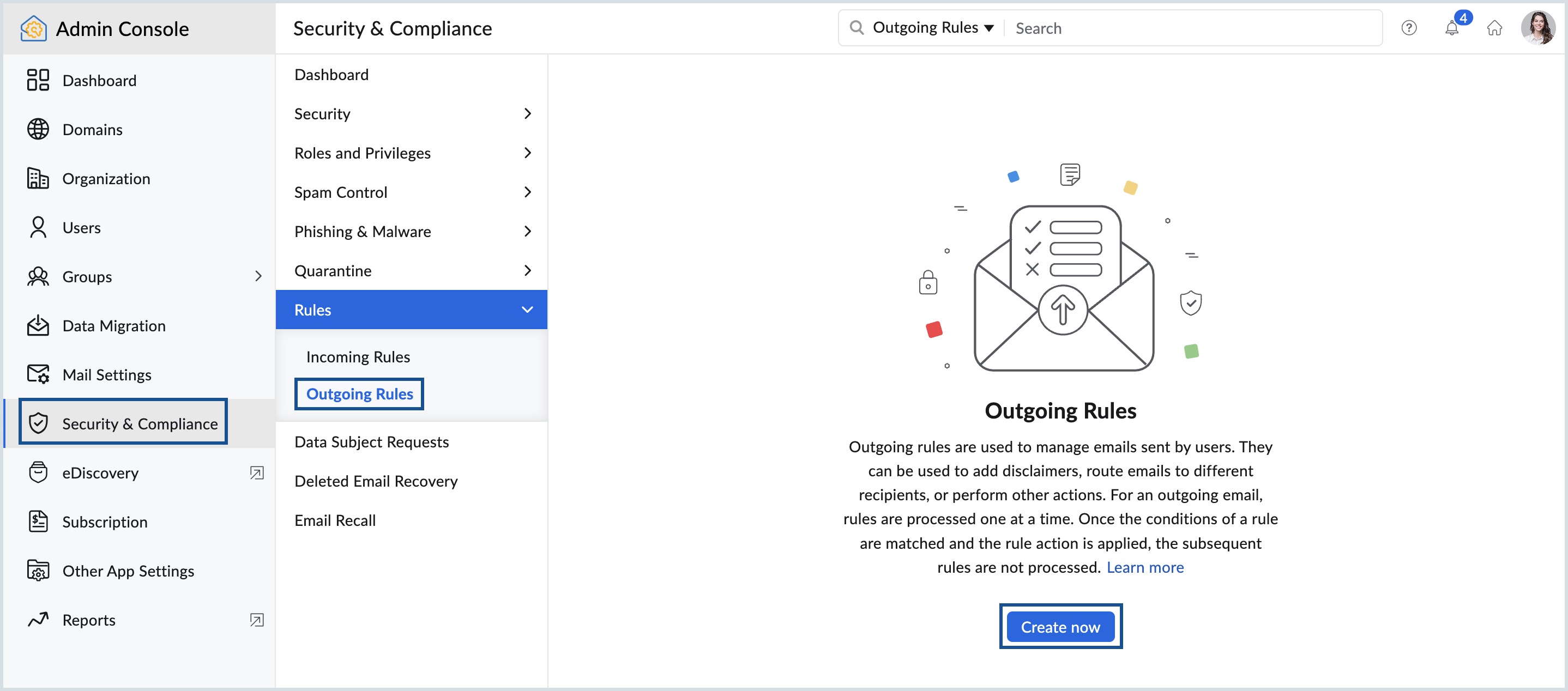 create outgoing rule outgoing rules