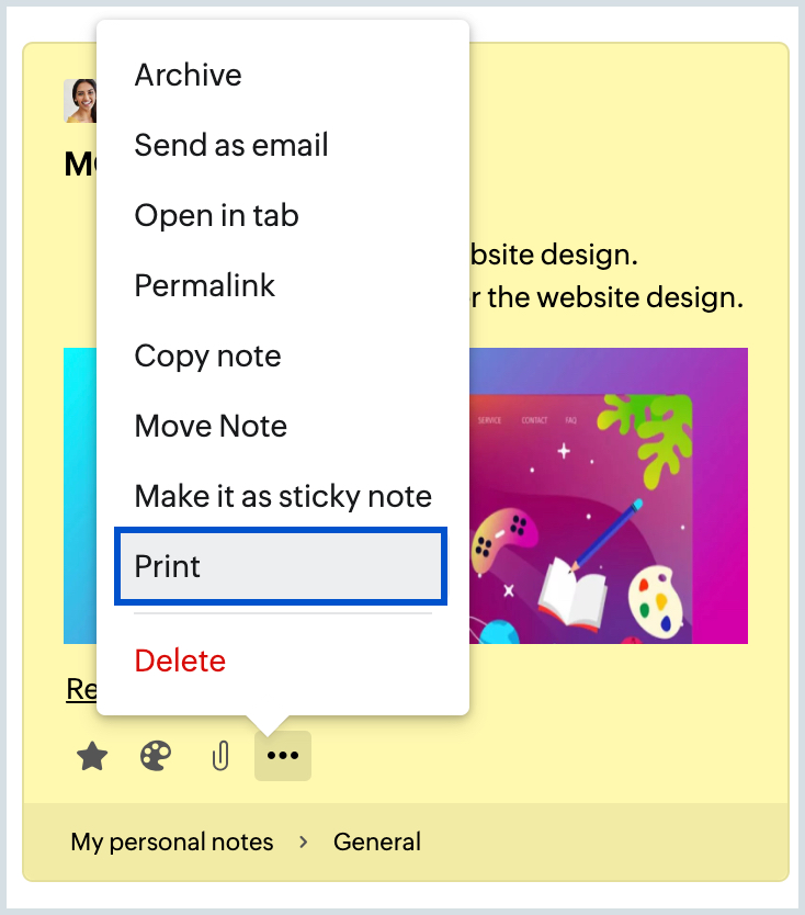 Print note Print note