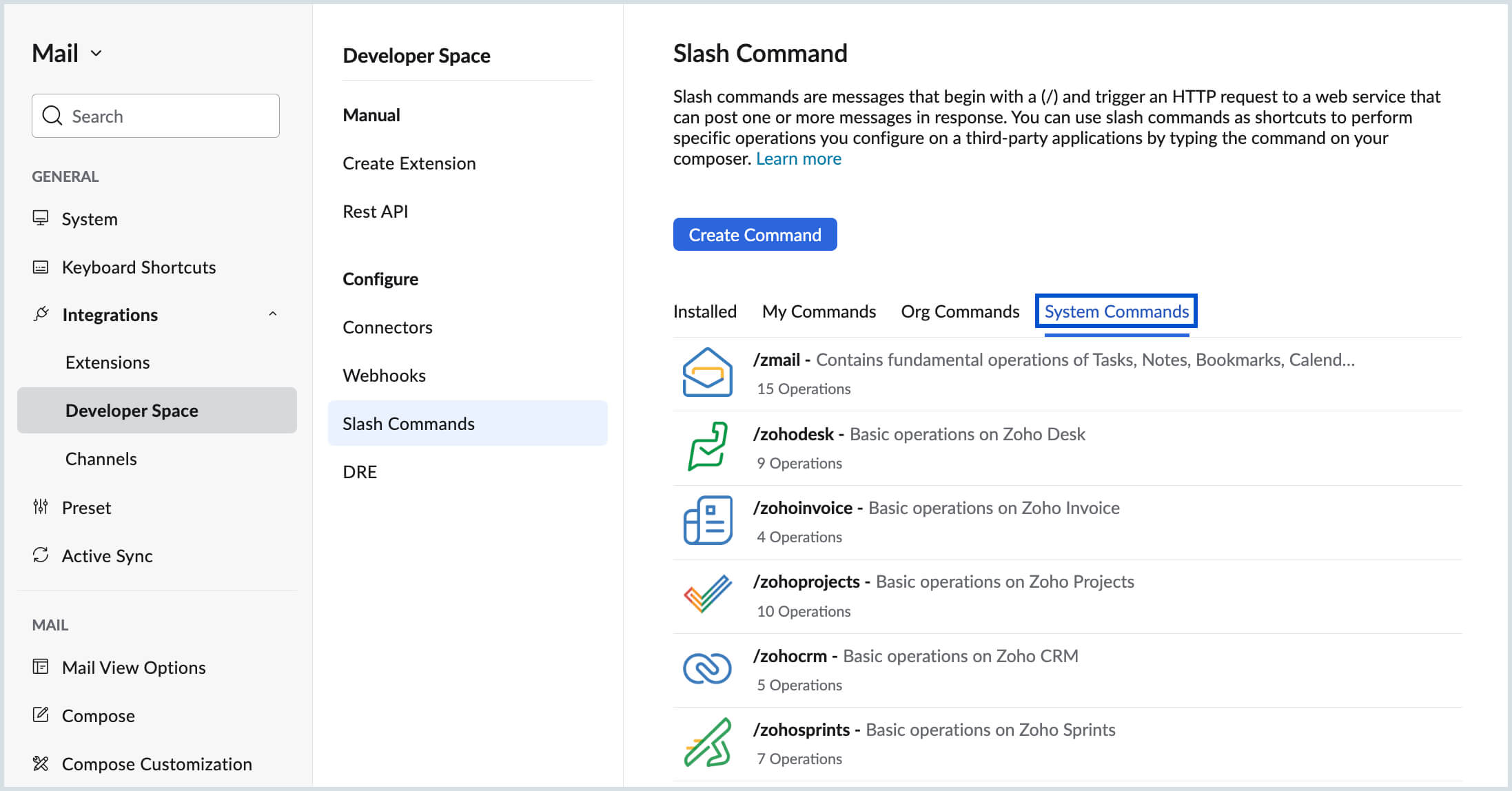 System Commands System Commands