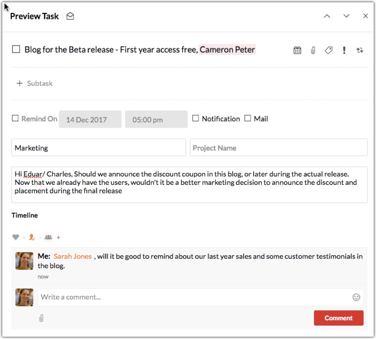 Discussion on the status of team-tasks