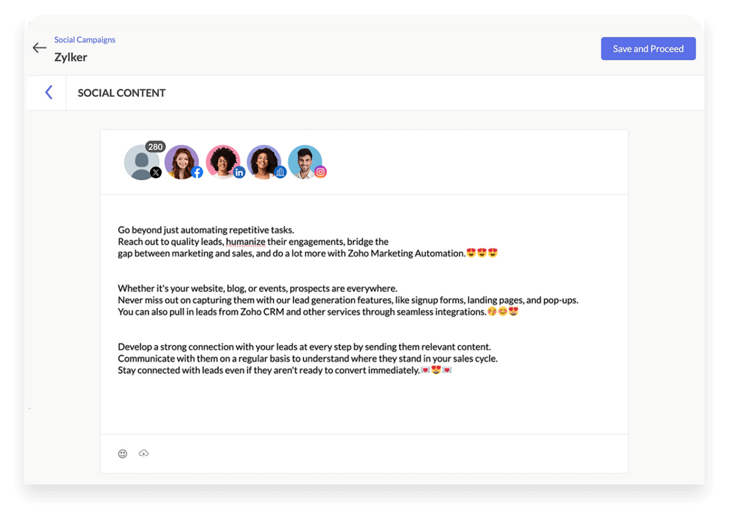 Social media campaign calendar.