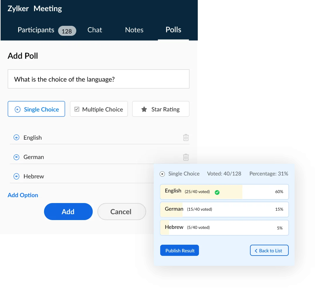 Live polls