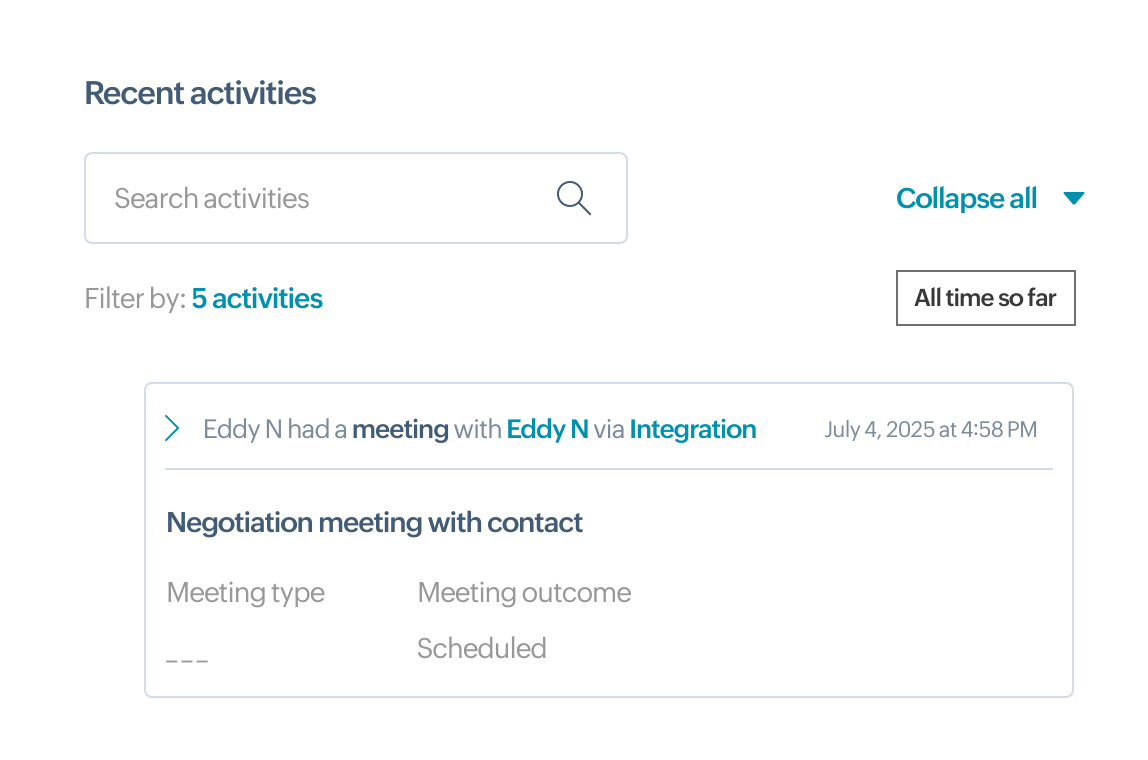 Track recent activity in the HubSpot Timeline