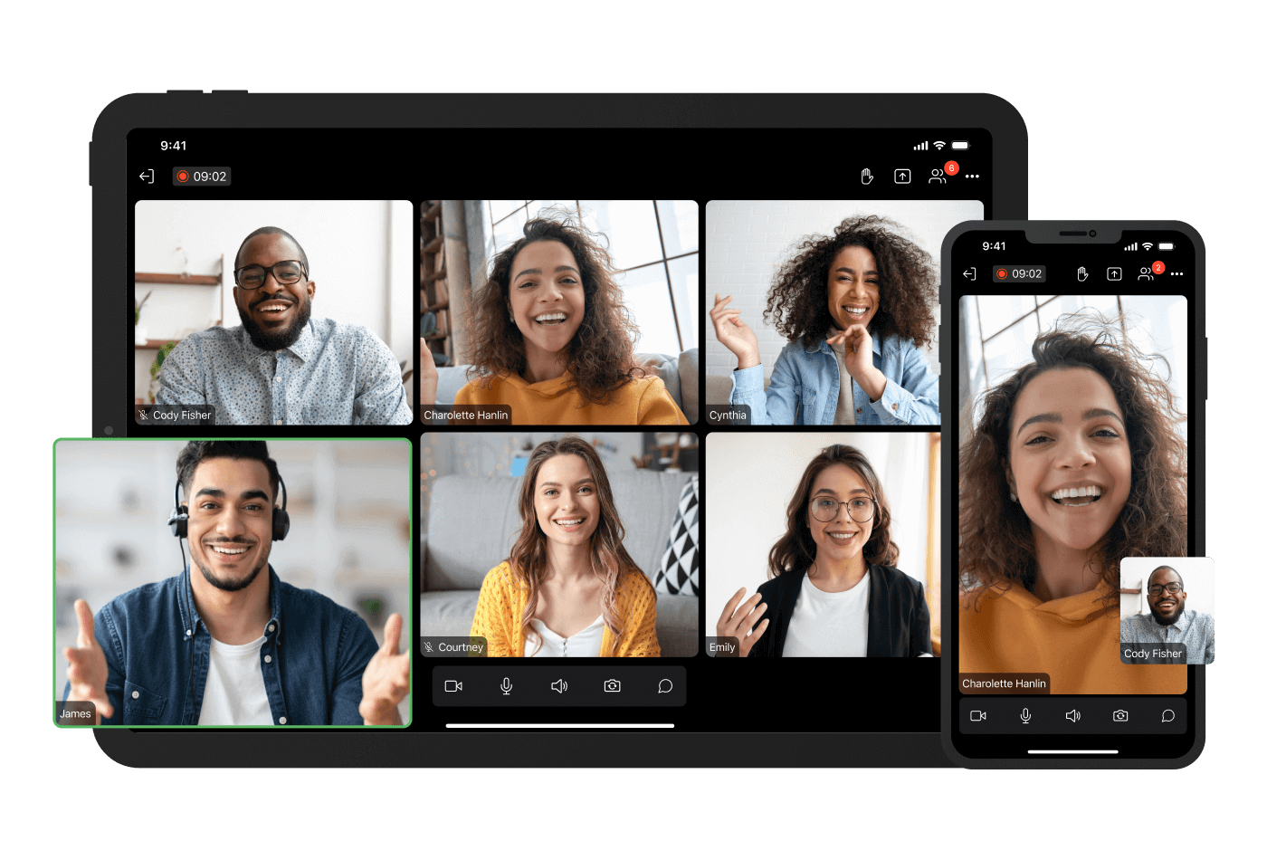 Reuniones y seminarios web en su teléfono celular
