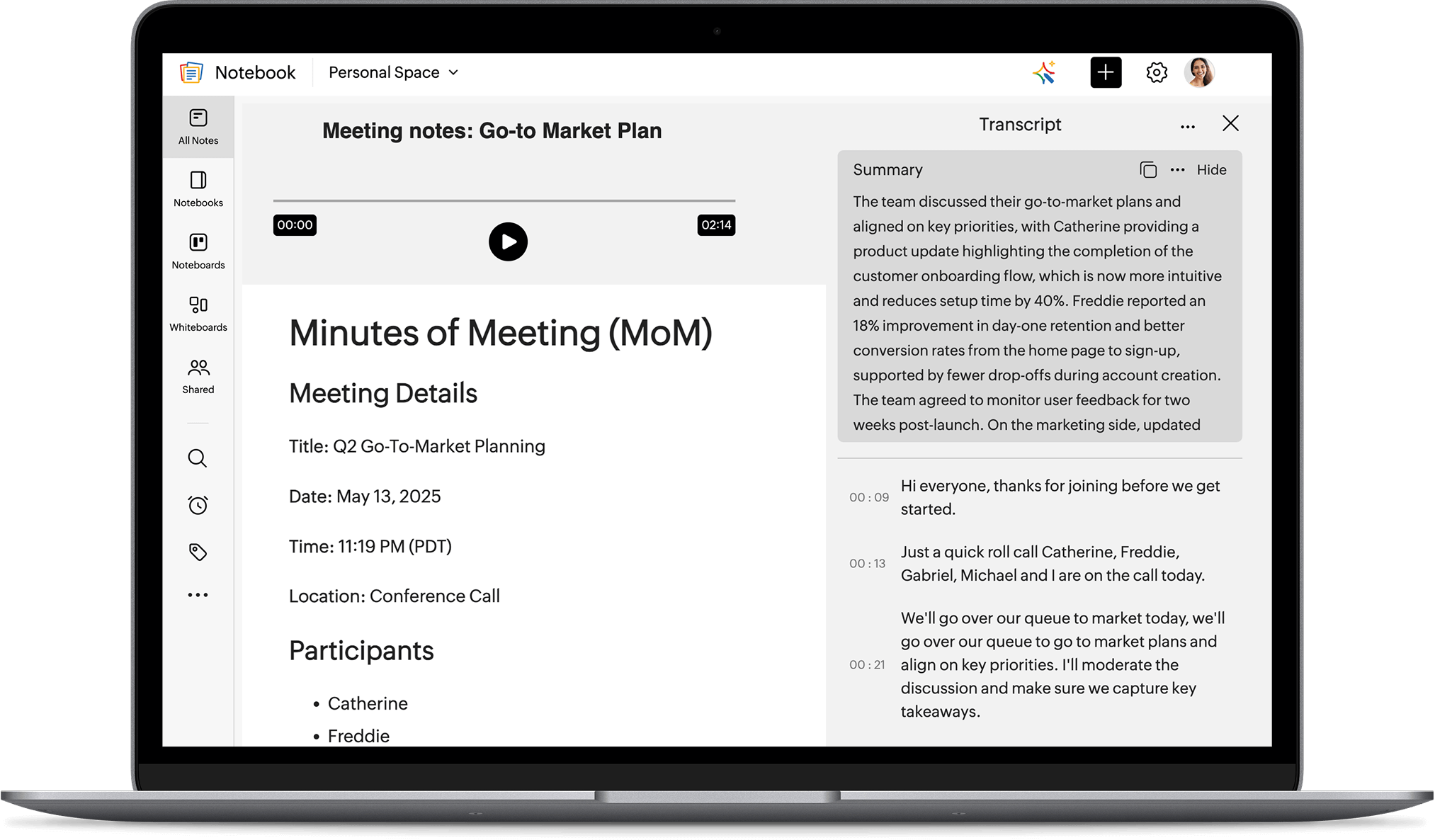 Transcribe on the go