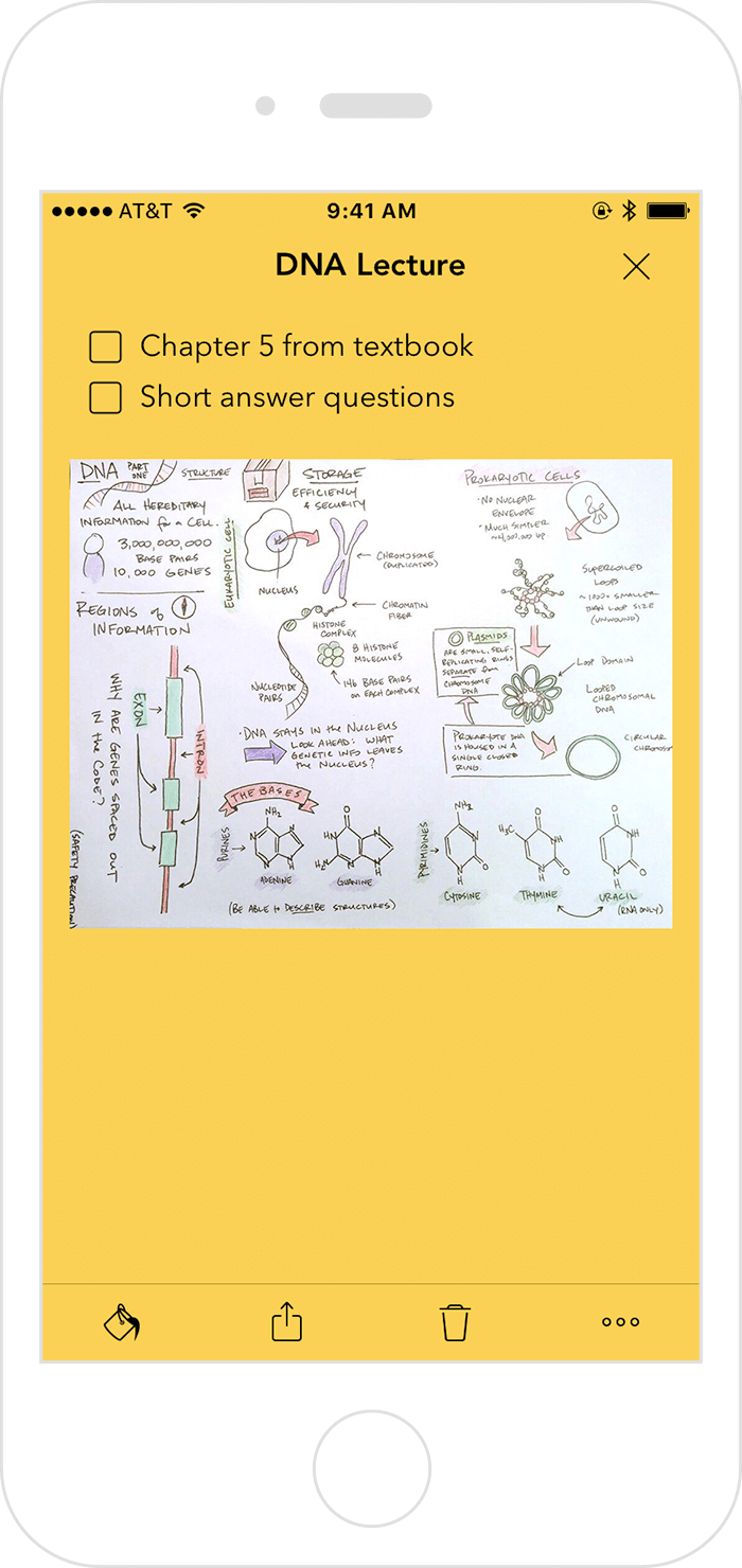 Jot, list, record, sketch, and snap what you need to remember with Text Card.