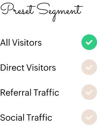 Audience parameters and segments