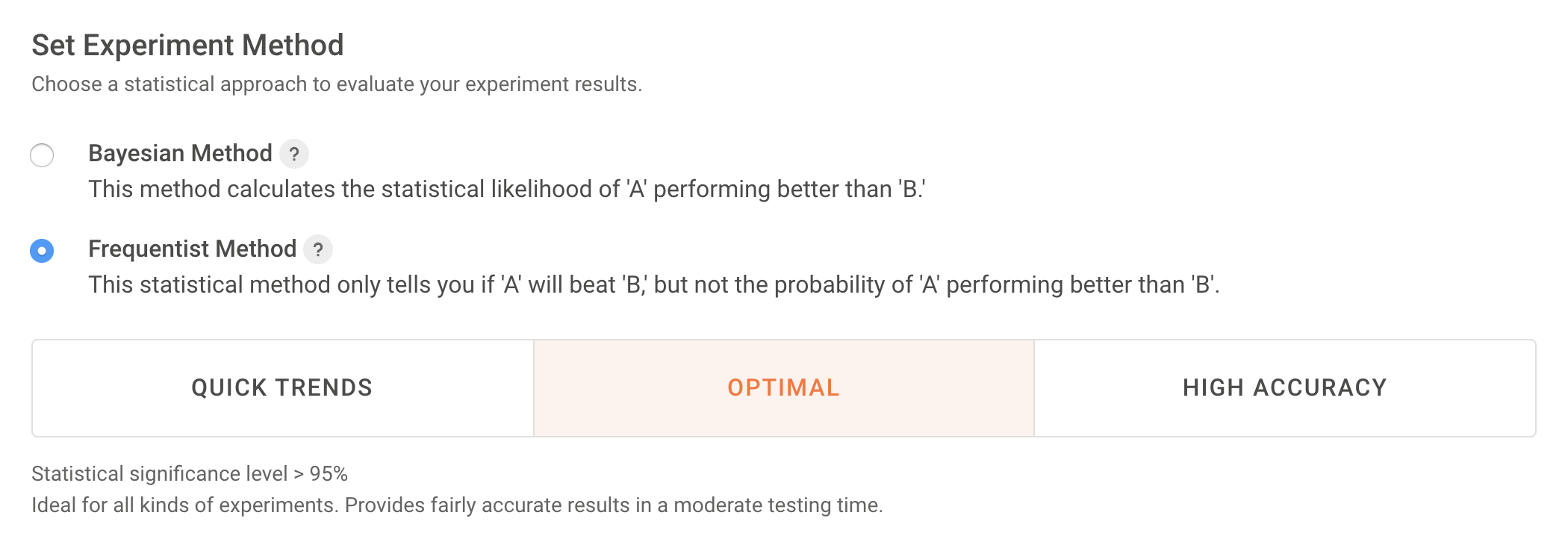 Bayesian and Frequentist algorithm in Zoho PageSense