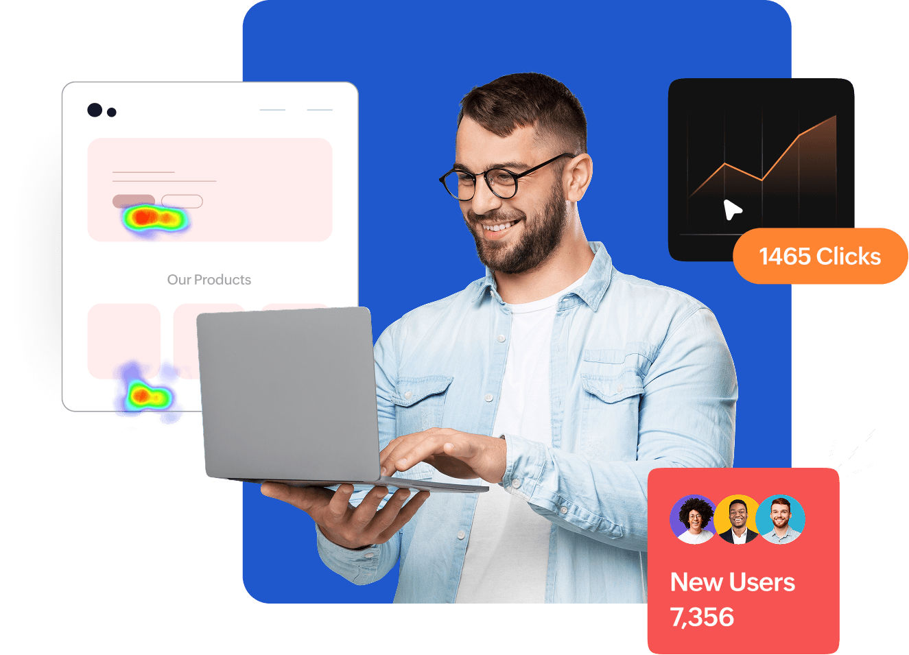 Track clicks, scrolls, and user behavior with PageSense heatmaps