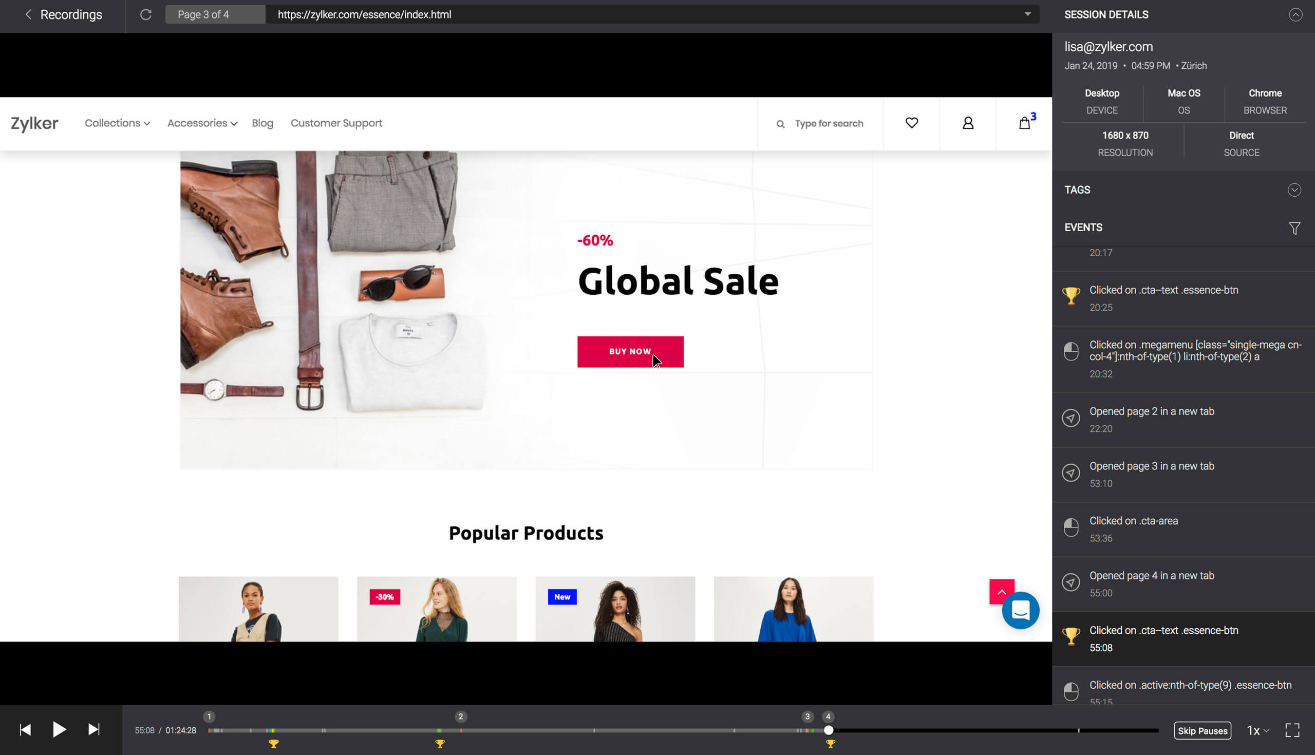 Watch how visitors interact with your site