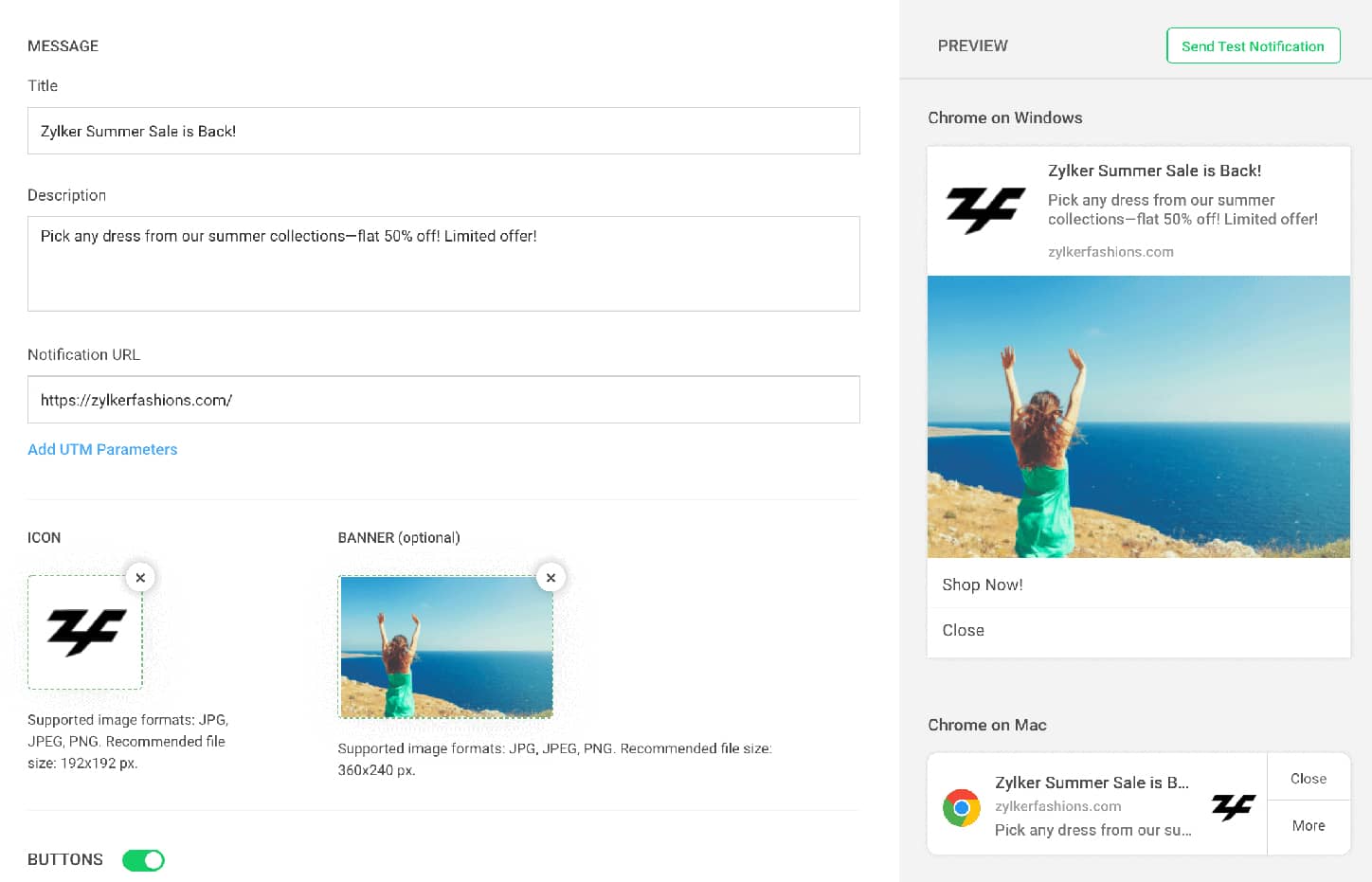 Push Notification PageSense