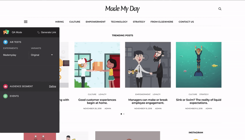 QA mode in Zoho PageSense