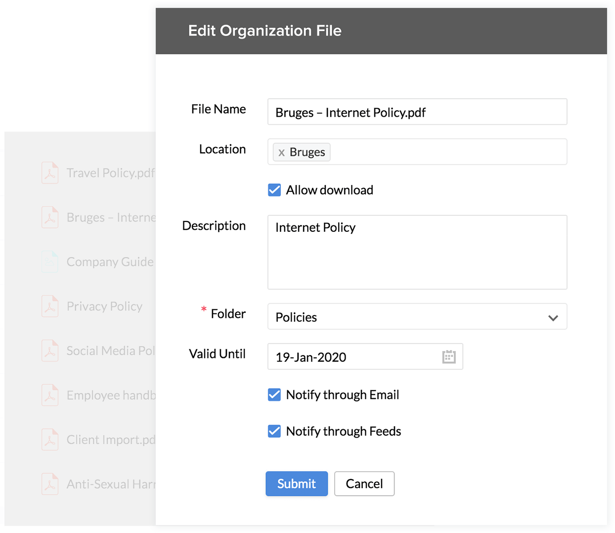Location-based access to documents
