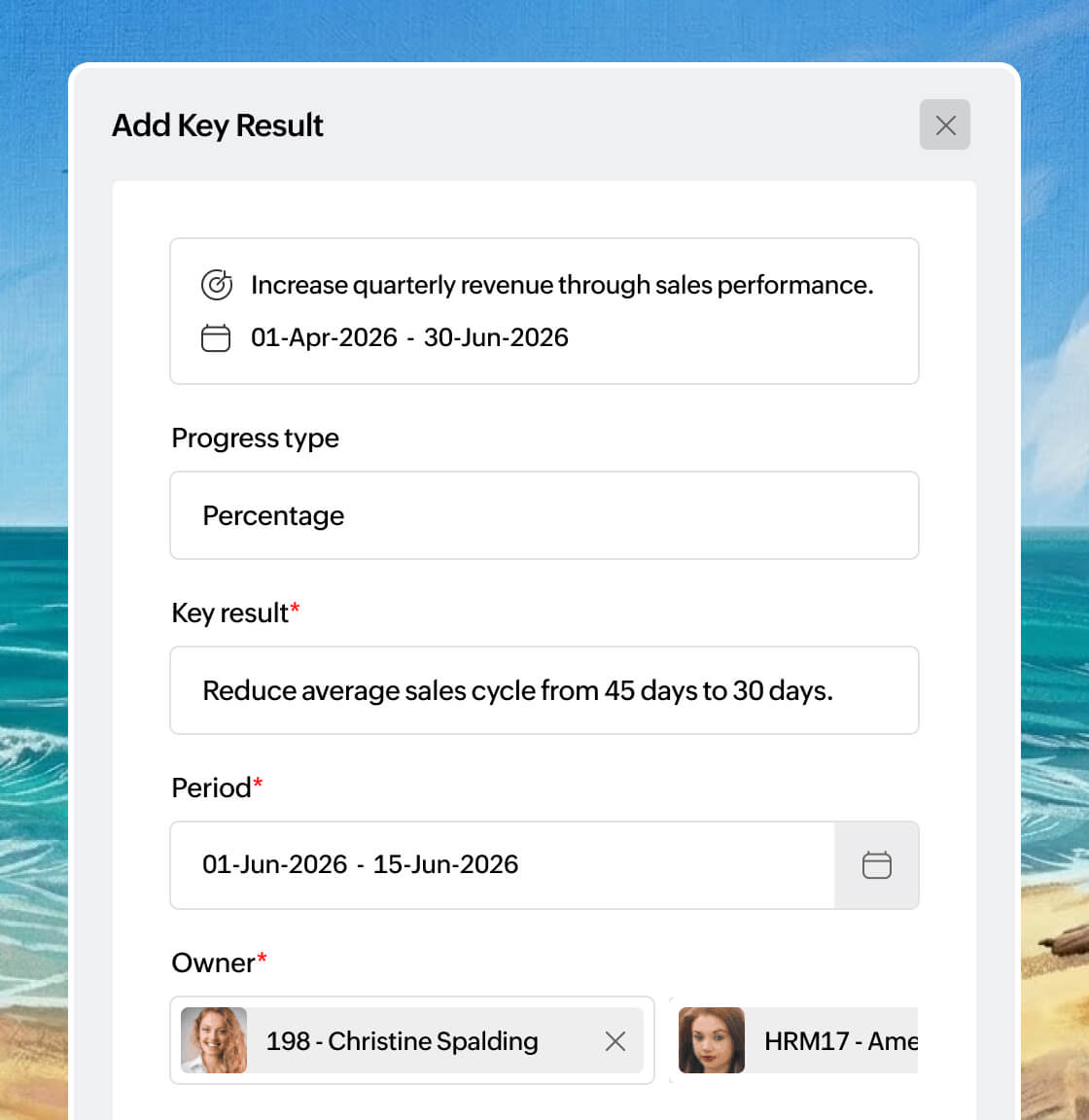 Key results in Zoho People