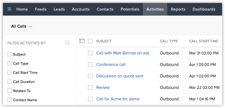 View Call Logs and Call Recording