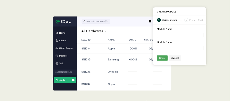 Tailor your practice with custom modules