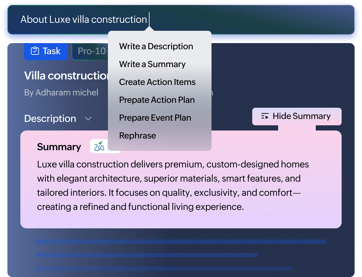 Recap essential info with AI summarize