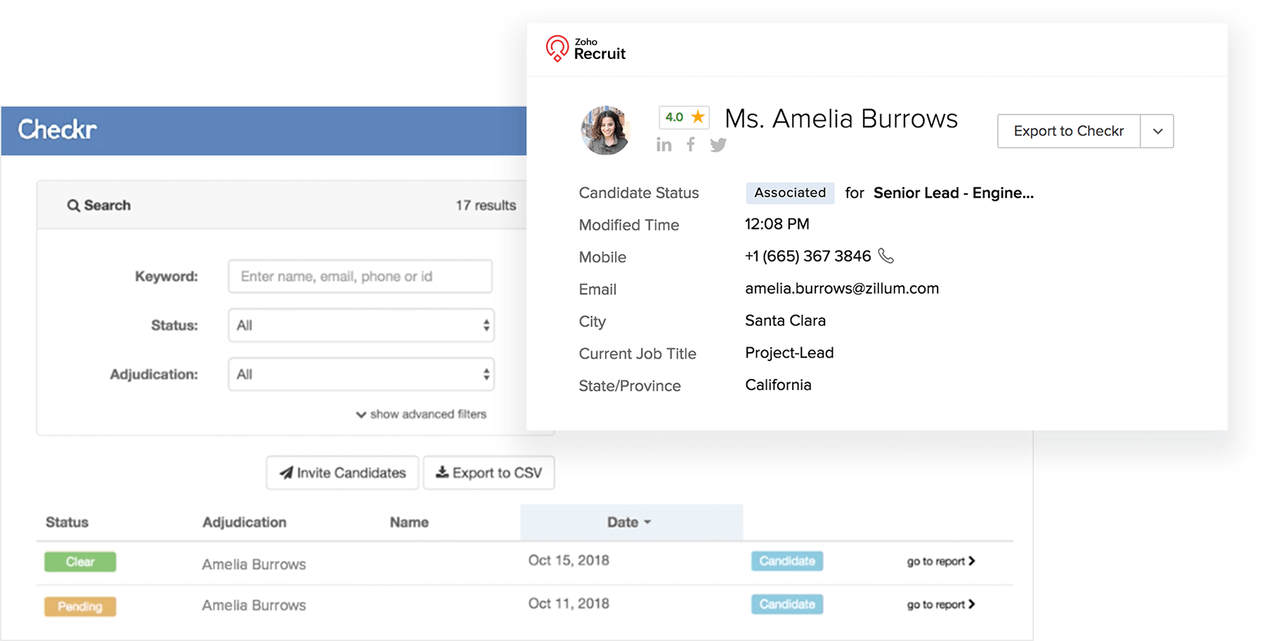 Background Check - Candidate Management - Zoho Recruit