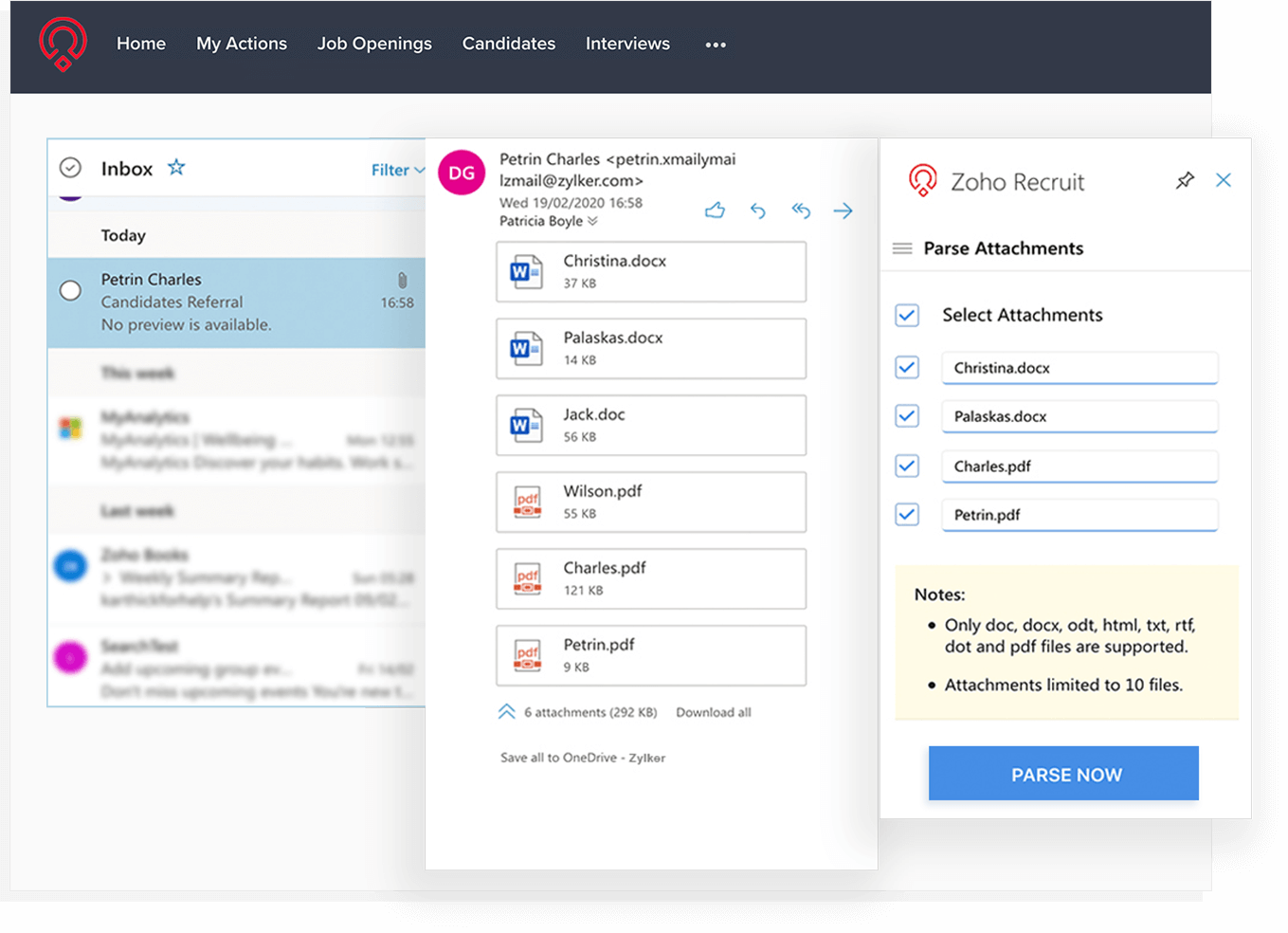 Thêm ứng viên trực tiếp từ email vào Zoho Recruit