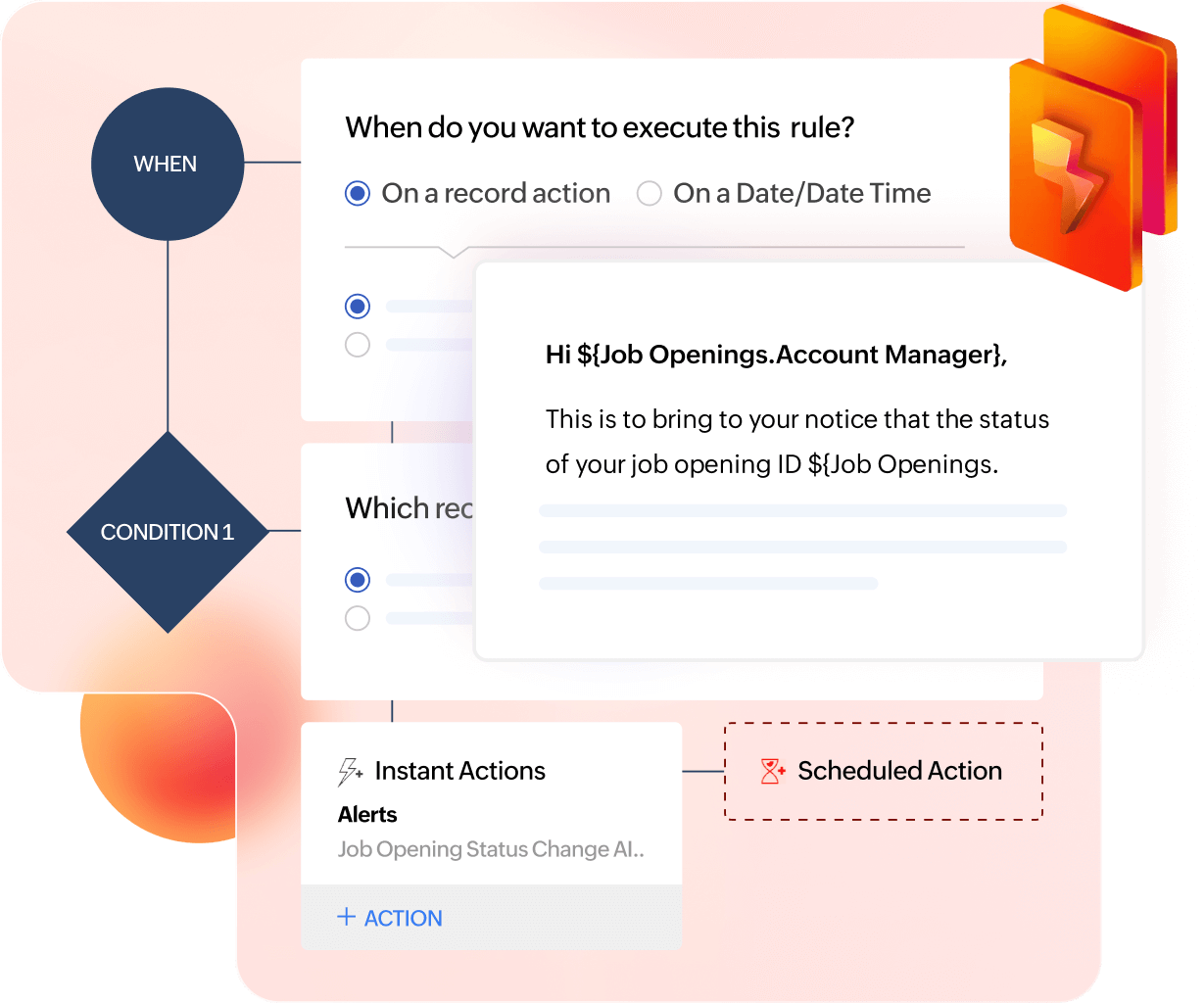Recruitment workflow management in Zoho Recruit to customize, automate, and speed up the hiring process
