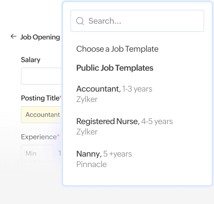Job openings template zoho recruit