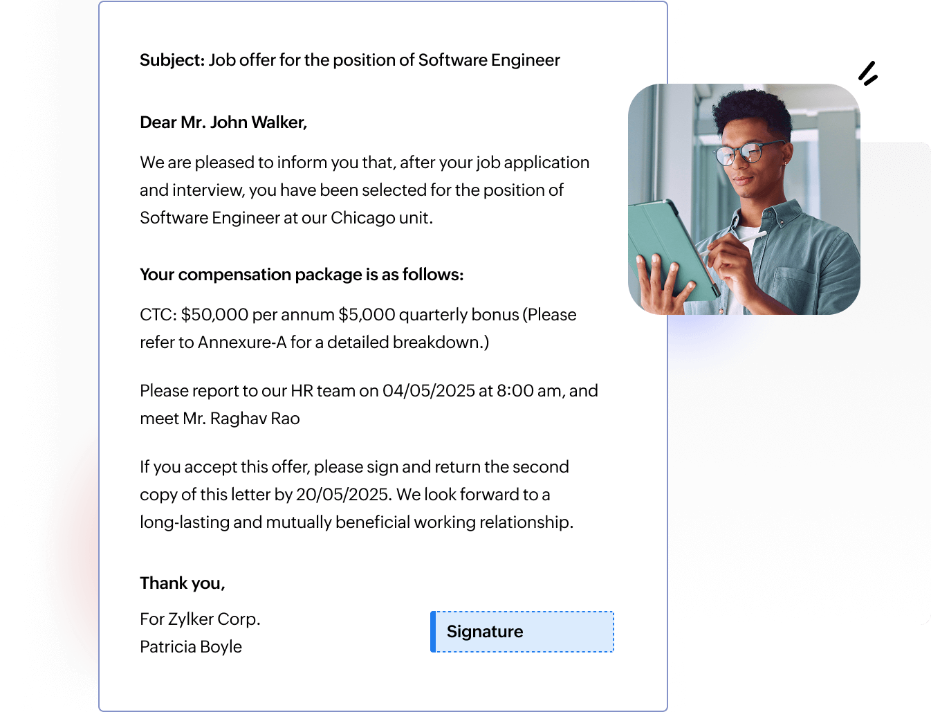 Reduce time-to-hire with digital signing