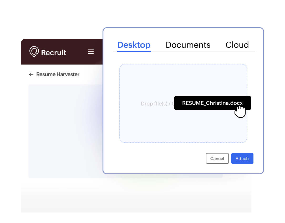 Drag and drop resume interface