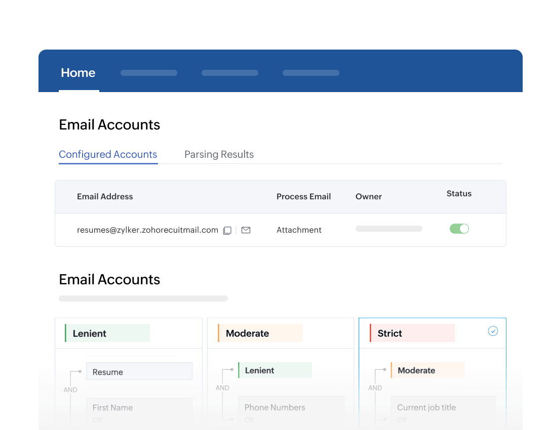 Resume inbox interface