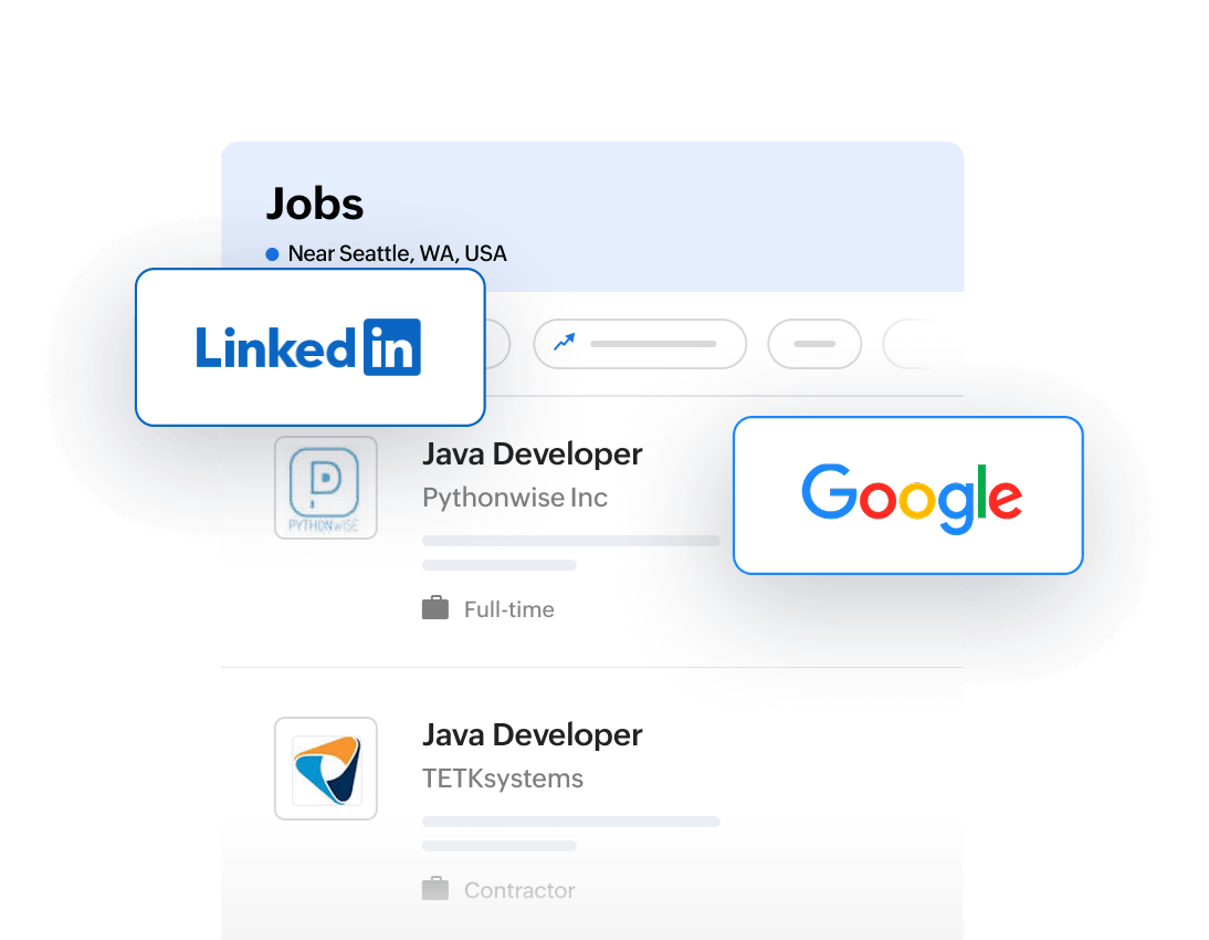 Job boards interface