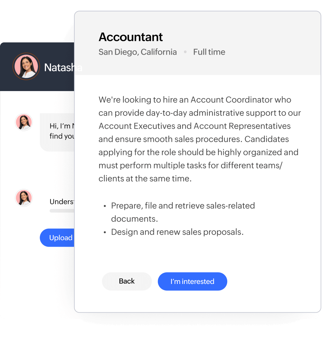 Job openings sourcing bot zoho recruit