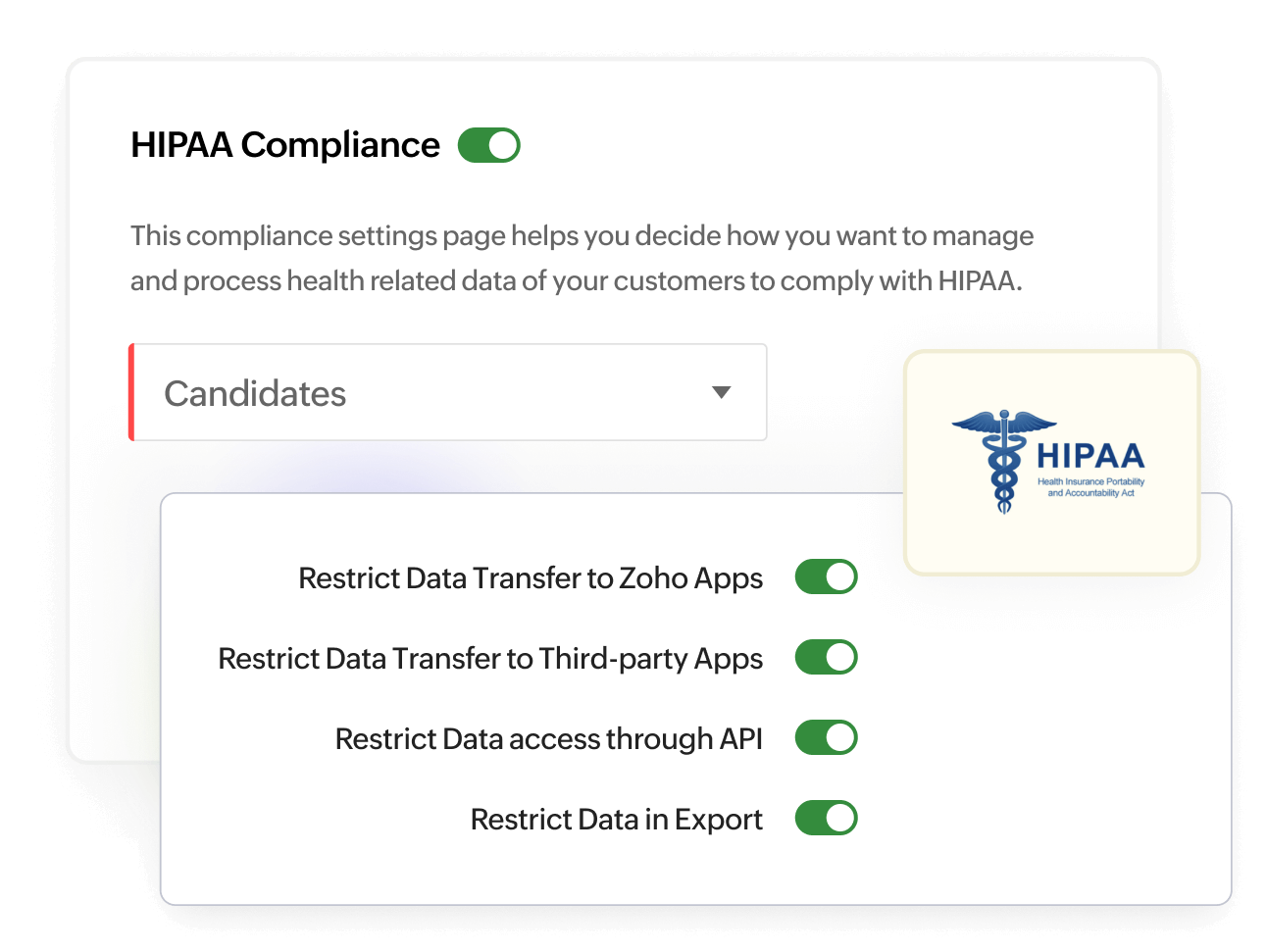 HIPAA compliance in Zoho Recruit