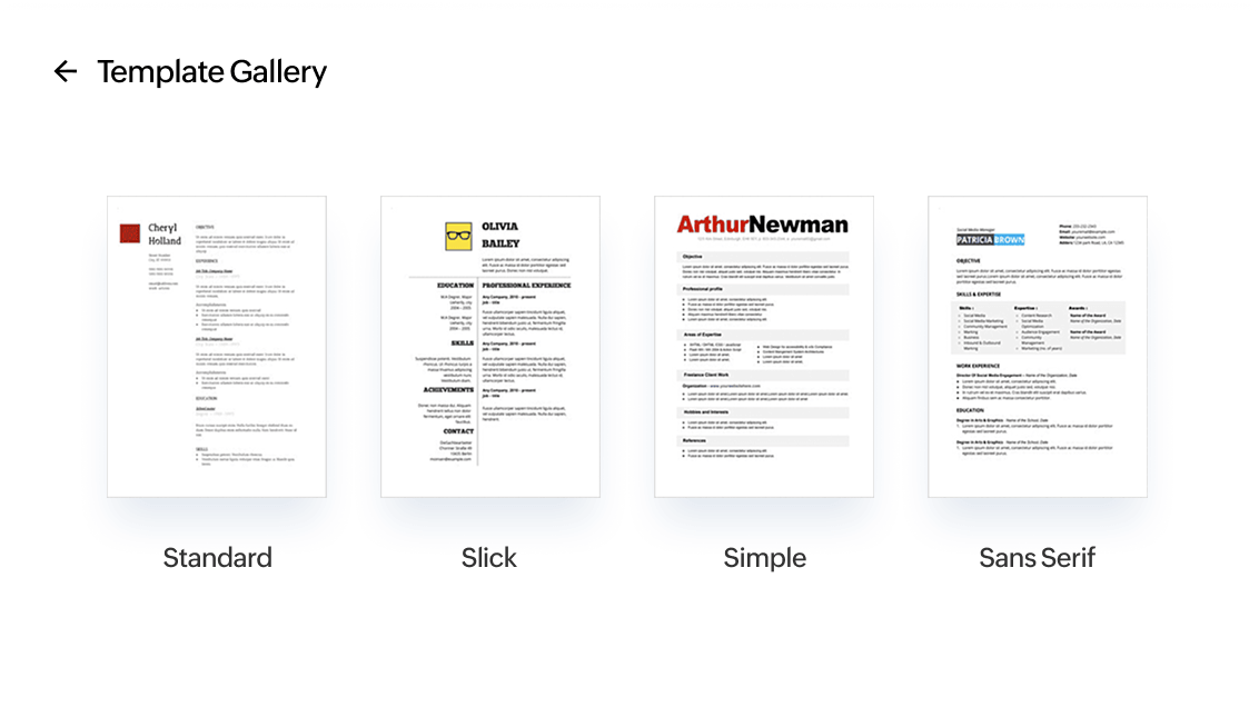 Resume templates