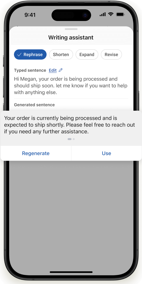 Craft perfect responses on the go with the Writing Assistant