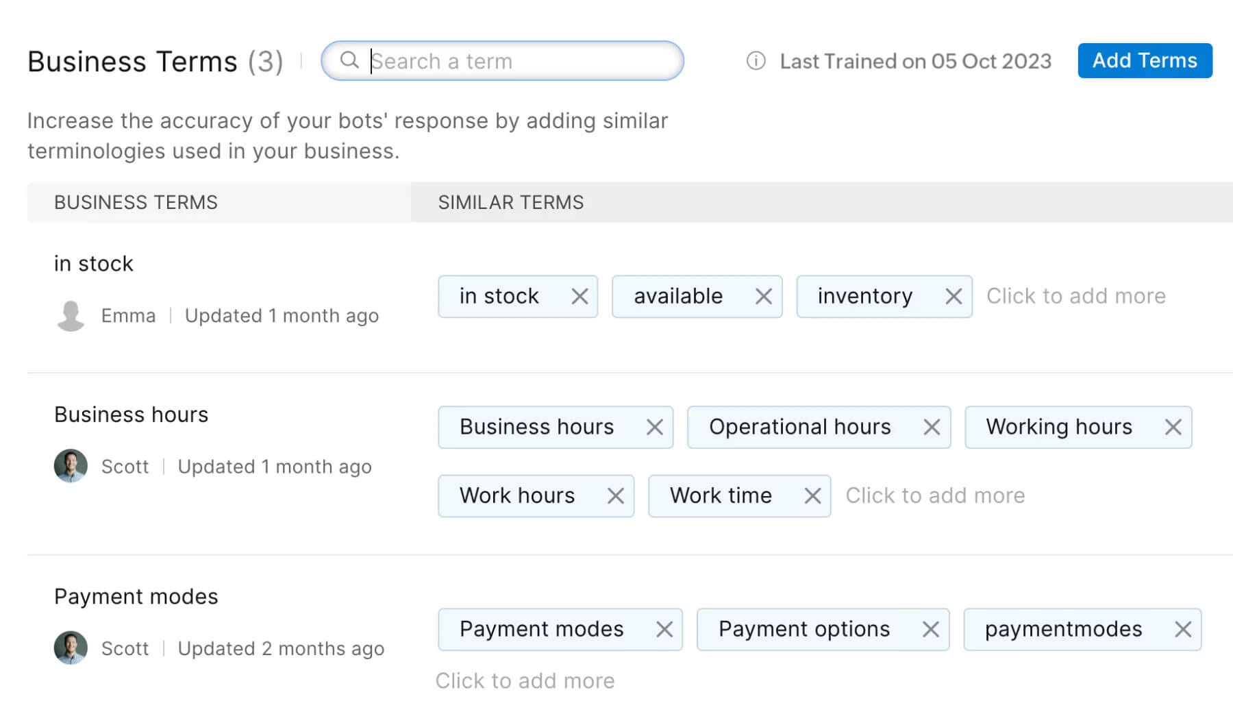 Help your knowledge base bot understand business terms